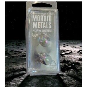NEW Morbid Metals Oil Slick Glass Alien Heads Plugs 2pc Set 1 Pack ½ Inch